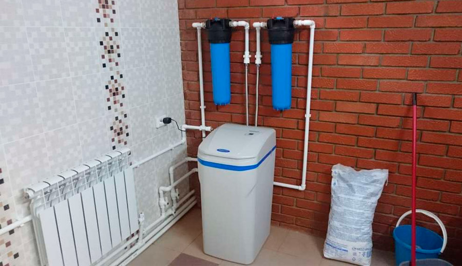 монтаж фильра умягчения WaterBox